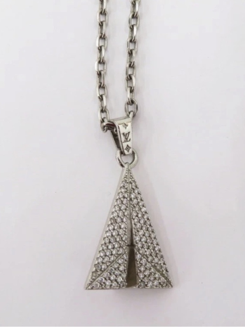 Louis Vuitton LV Paper Plane Pendant Necklace M01034 Silver - Picture 7 of 8